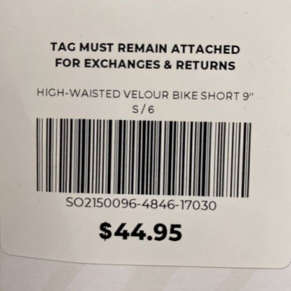 NWT Fabletics High Waisted Velour Velvet Bike Biker 9” Short Navy Blue ~ S Small - Picture 9 of 9